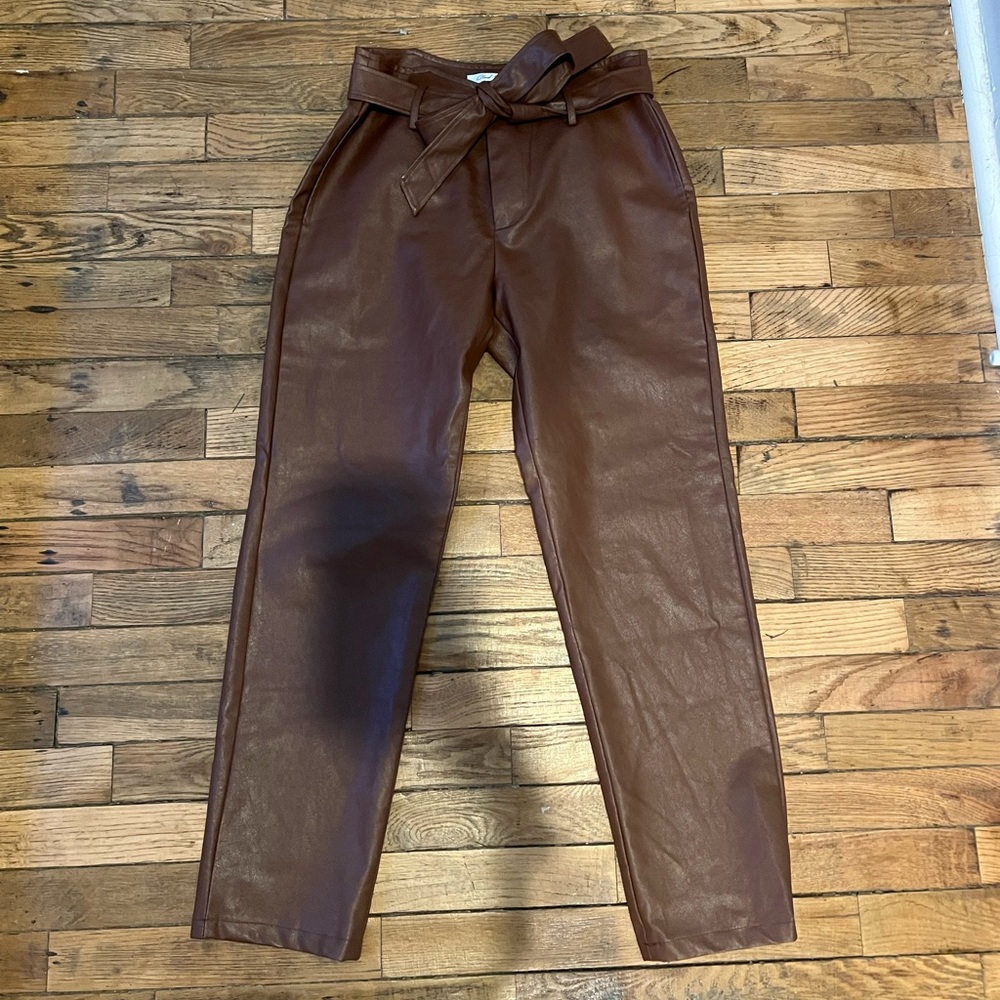 Faux leather pants